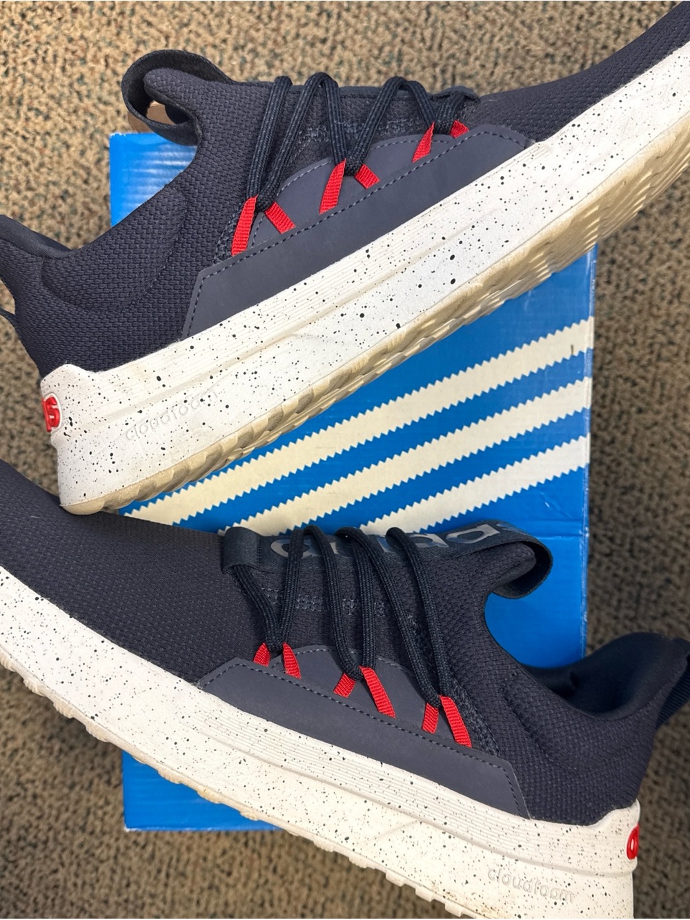 adidas Lite Racer Adapt 4.0 Cloudfoam Men’s Navy Blue and Red Sneakers